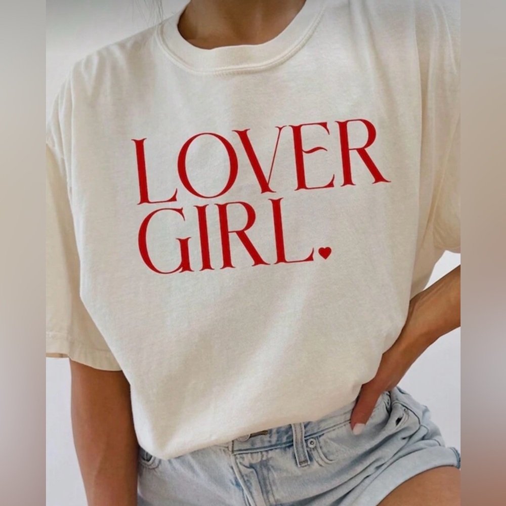 Lover Girl Graphic Tee (white w/ red)